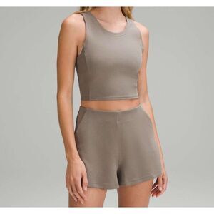Lululemon Ribbed Softstreme Cropped Tank Top, Nomad, EUC, Size6